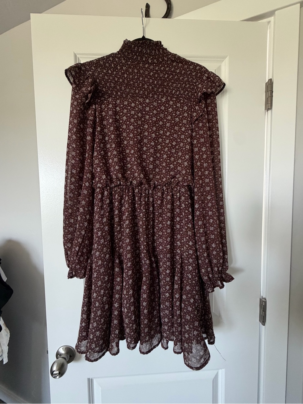 She + Sky Ditsy Floral Chiffon Mini Dress - Medium
